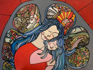 ‘Lockdown Love’ 180 x 100cm Acrylic on canvas