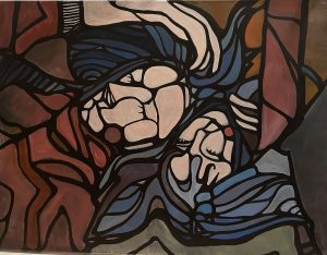 ‘Knitted together’ 190 x 70cm Acrylic on canvas